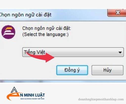 Chọn ngôn ngữ hiển thị cài đặt Token Manager