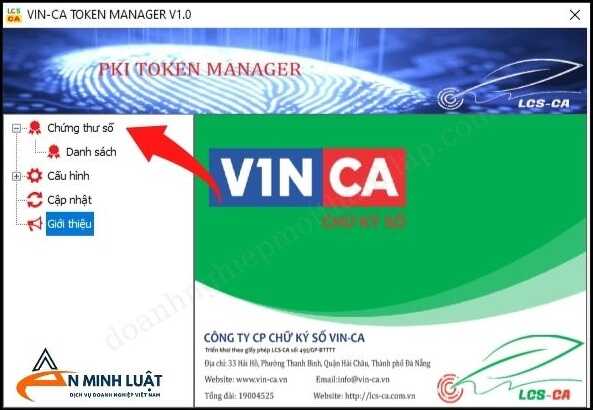 Đăng nhập phần mềm chứng thư số Vin-CA