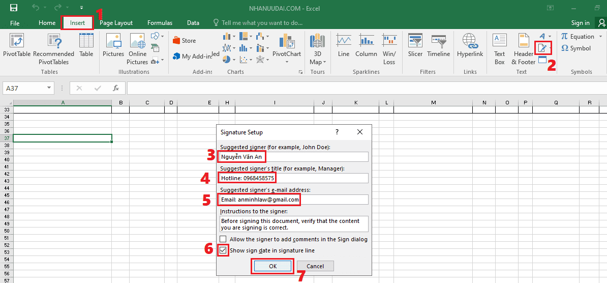 Ký số trên file Excel bằng Token ViettelCA