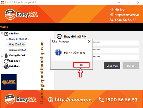 Cách đổi mật khẩu chữ ký số EasyCA