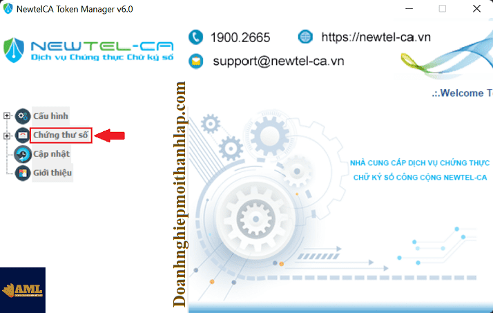 Cách thay đổi mã PIN Token Newtel-CA