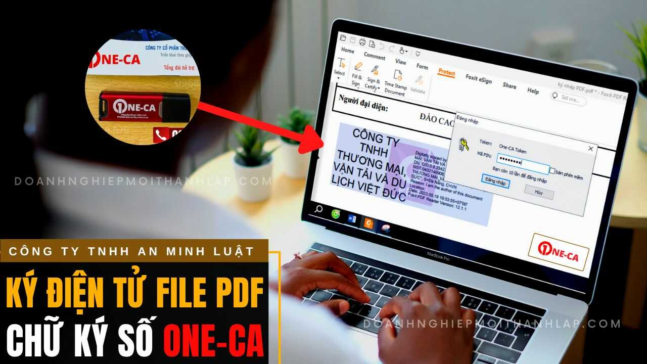 ký điện tử file PDF bằng chữ ký số OneCA