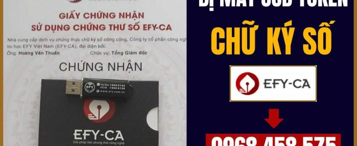 bị mất usb token chữ ký số efy-ca