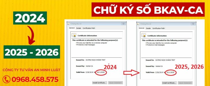 Hướng dẫn cấp bù thời hạn chữ ký số Bkav-CA