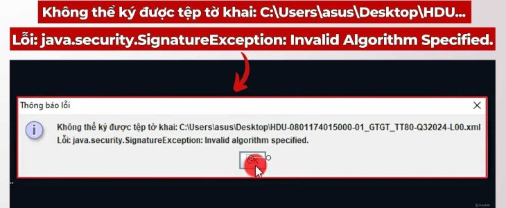 Sửa lỗi java.Security.SignatureException Invalid Algorithm Specified. nộp tờ khai Thuế