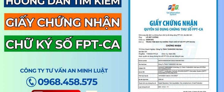 giấy chứng nhận chữ ký số FPT-CA