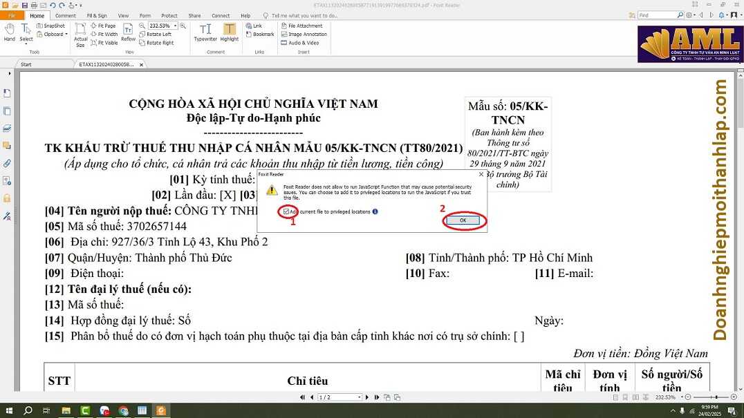 Chuyển đổi file XML sang file PDF