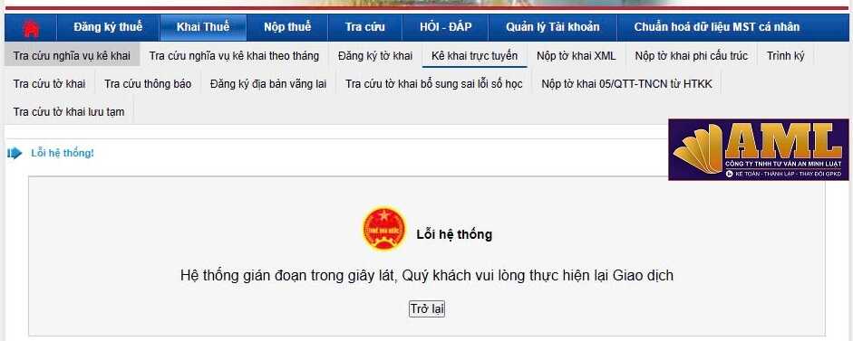 lỗi khi nộp tờ khai XML gia hạn giấy nộp tiền thuế 2025 lỗi khi nộp tờ khai XML gia hạn giấy nộp tiền thuế 2025