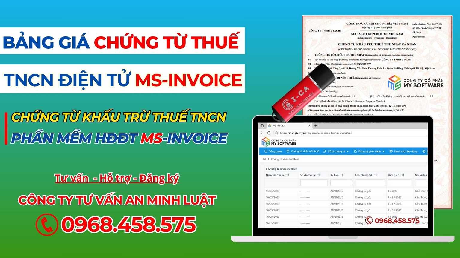 Chứng từ khấu trừ thuế TNCN MSinvoice (MyPIT) Chứng từ khấu trừ thuế TNCN MSinvoice (MyPIT)