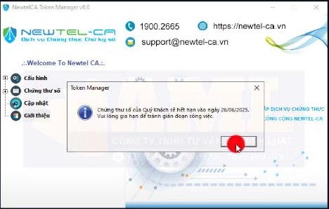 Cấp bù thời hạn chữ ký số Newtel-CA